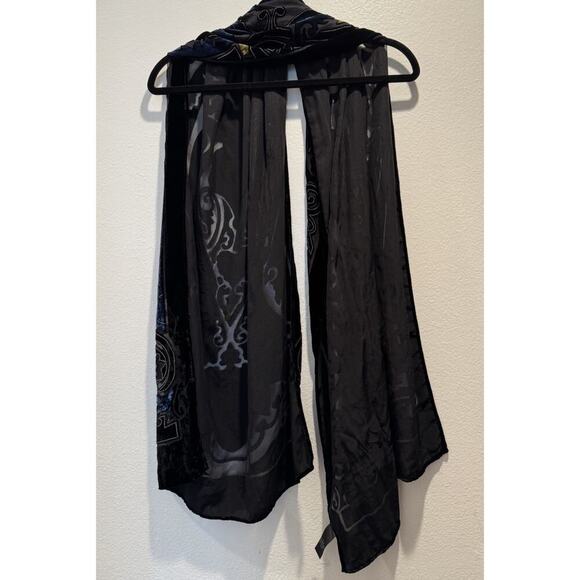 Avenue Scarf Sheer Burnout Velvet Silk Blend Goth Fairy Boho Festival 90s Look - Picture 9 of 12